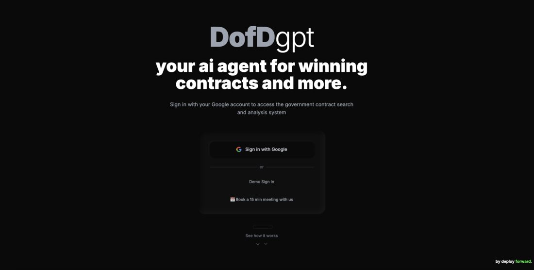 DoFDGPT, an AI agent for winning government contracts