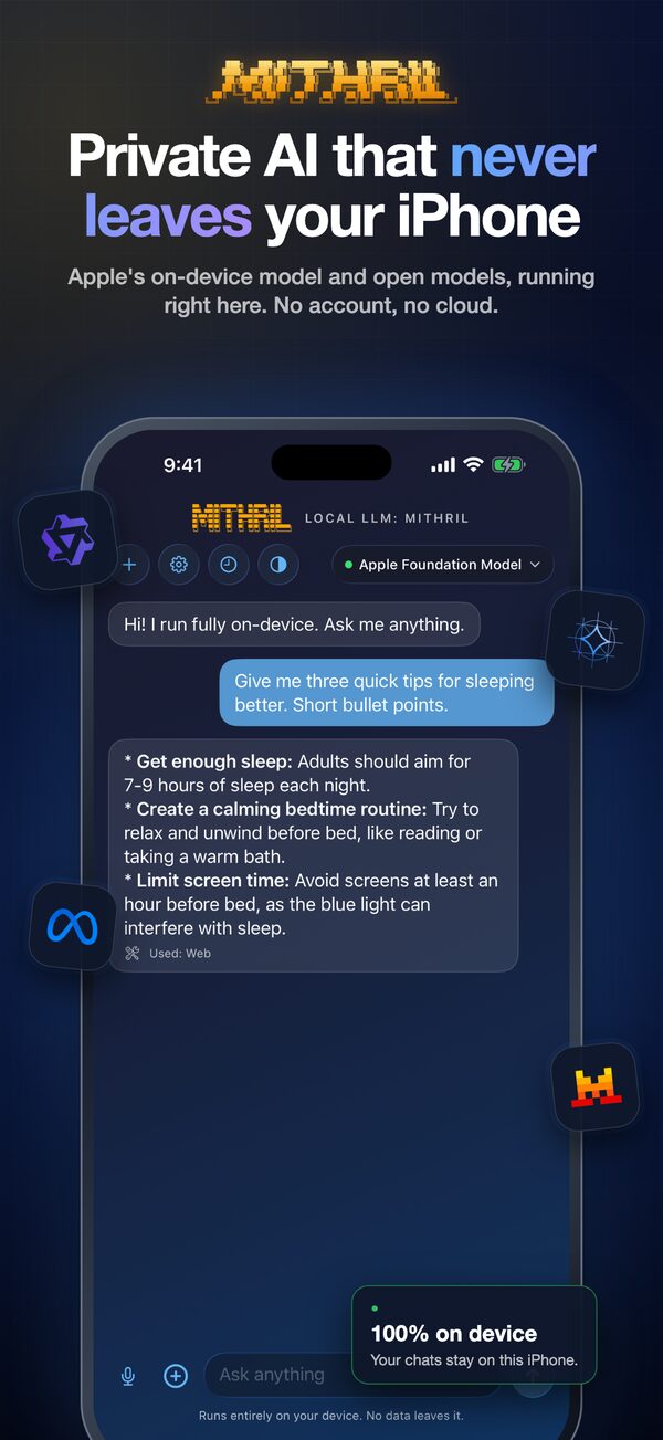 Mithril: private AI that never leaves your iPhone